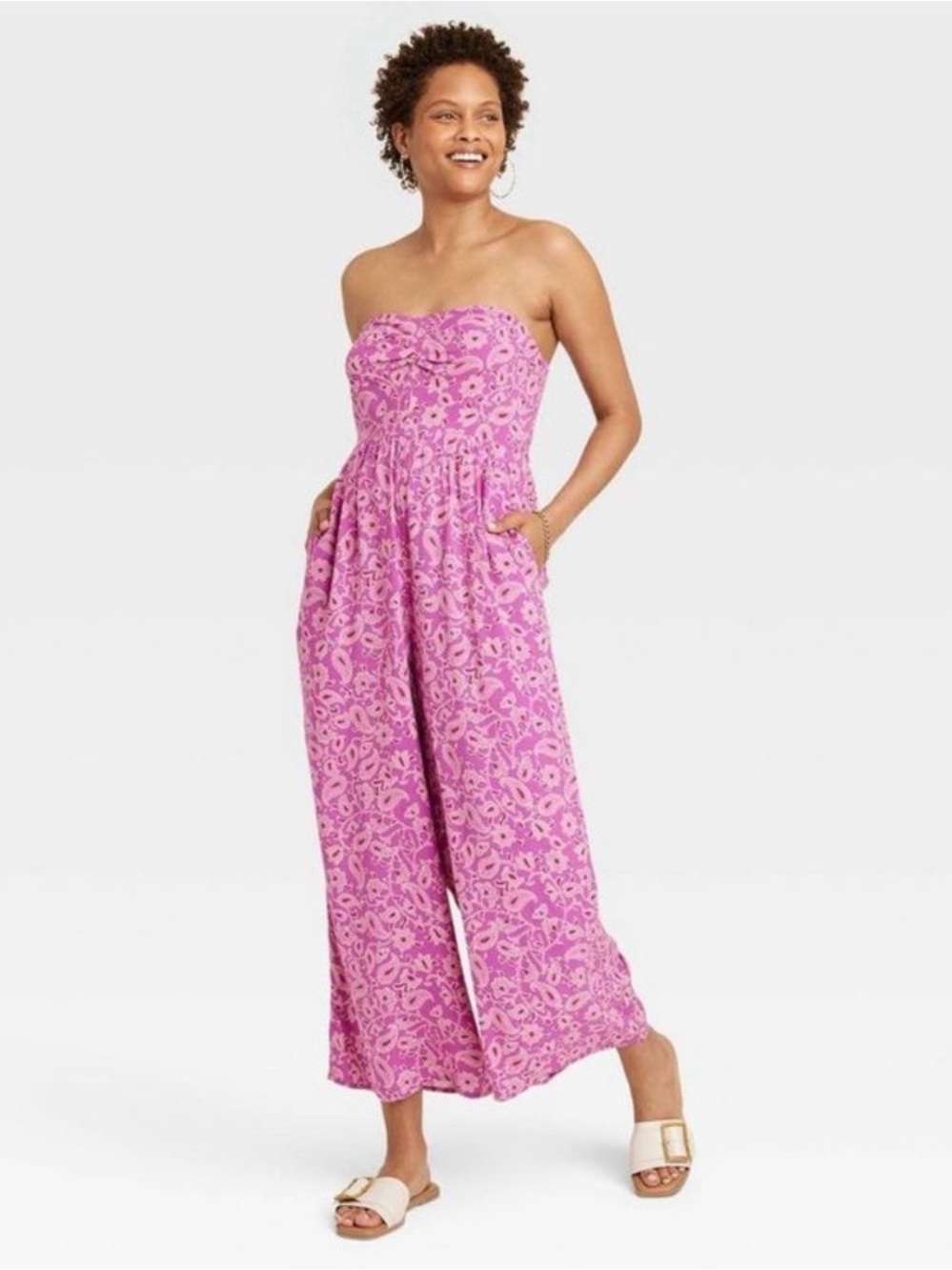 Knox Rose Pink  Floral Print Jumpsuit